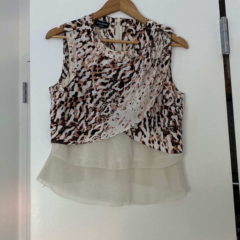 bebe Blouse / Print & Cream / Size S